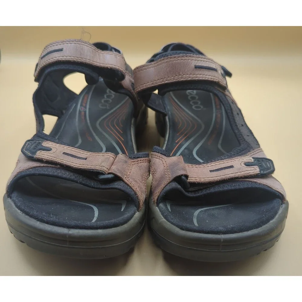 Ecco Yucatan Receptor Technology Hiking Espresso Leather Sandal Men Sz 47- 13 US